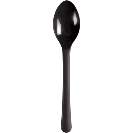 Mehrweg Teelöffel, 14cm, Schwarz, PP   | Packung (100 Stück)