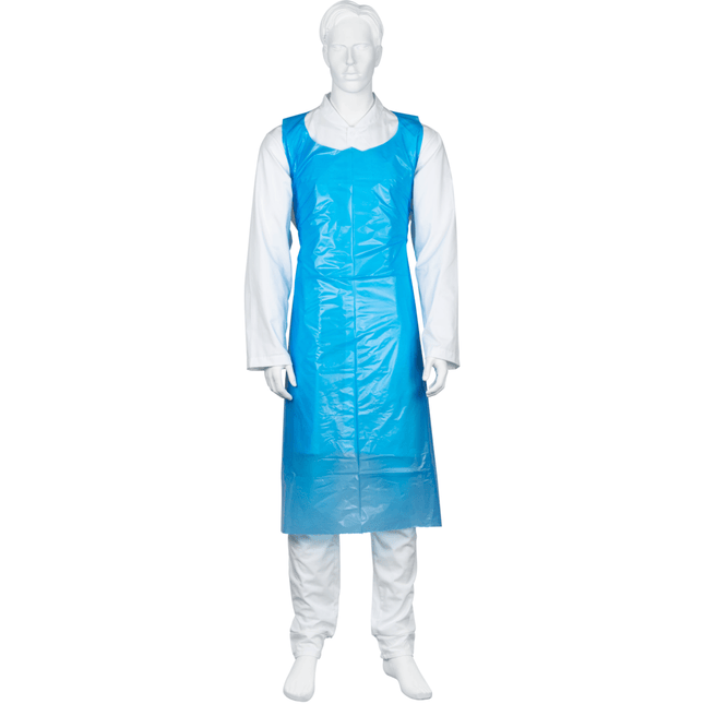 Einwegschürze, 85x130 cm, 35 my LDPE, Blau    | Packung (50 Stück)