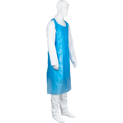 Einwegschürze, 85x130 cm, 35 my LDPE, Blau    | Packung (50 Stück)