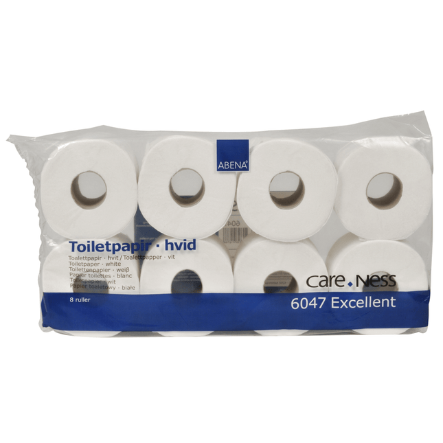 Toilettenpapier, 3-lagig, 9,75 cm x 34,2 m, Weiß    | Packung (8 Stück)