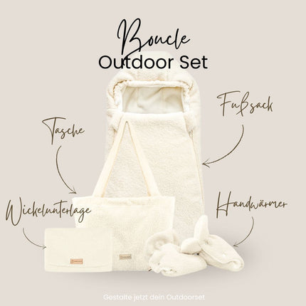 Winterfußsack Teddystoff Bouclé – für Kinderwagen & Autoschale