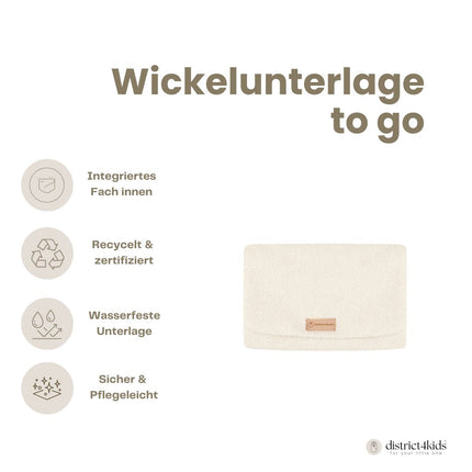 Wickelunterlage Teddystoff Bouclé – praktische Windeltasche für unterwegs