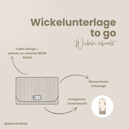 Wickelunterlage Teddystoff Bouclé – praktische Windeltasche für unterwegs
