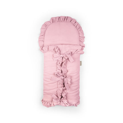 Babyschlafsack Cuddly Musselin mit Schleifen - ganzjähriger Puckschlafsack