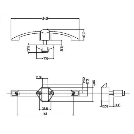 Push Lock Klika | Camper Möbelschloss 160mm/128mm Lochabstand