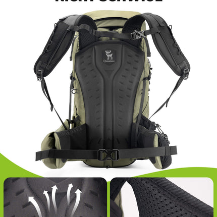Qunature 25L Wanderrucksack atmungsaktiv - mit abnehmbarer Tasche & Seitenzugang