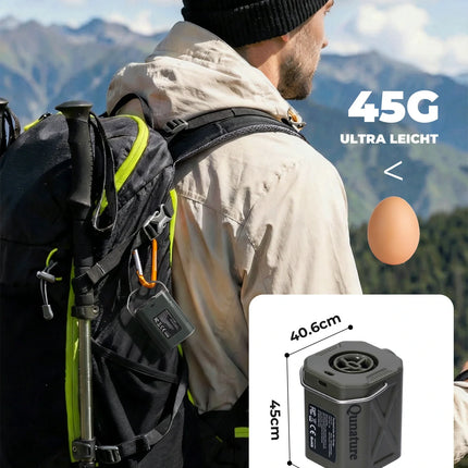 Qunature Mini Elektrische Luftpumpe, Tragbare Ultraleichte 45g Pump mit USB Schnellladung 5 Luftdüse