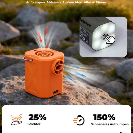 Qunature Mini Elektrische Luftpumpe, Tragbare Ultraleichte 45g Pump mit USB Schnellladung 5 Luftdüse