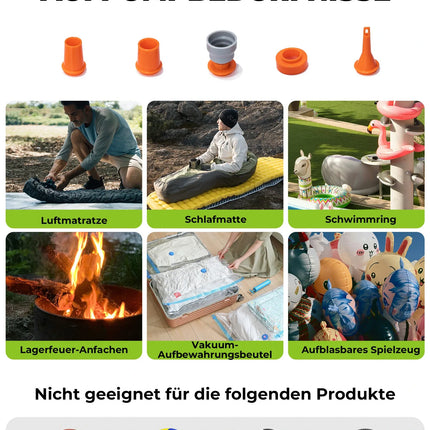 Qunature Mini Elektrische Luftpumpe, Tragbare Ultraleichte 45g Pump mit USB Schnellladung 5 Luftdüse