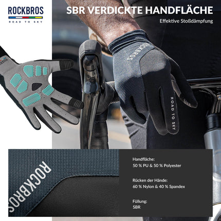 ROAD TO SKY Fahrradhandschuhe mit Touchscreen Atmungsaktiv Herren/Damen