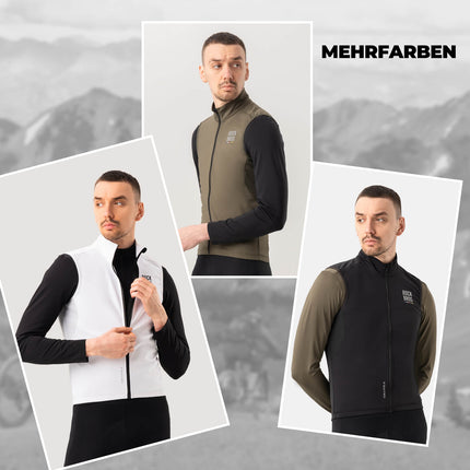 ROAD TO SKY Herren Fahrradjacke Ärmellose Weste Laufweste Atmungsaktiv