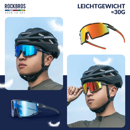 ROAD TO SKY Polarisierte Fahrradbrille UV400 Schutz Verstellbare Nasenpads