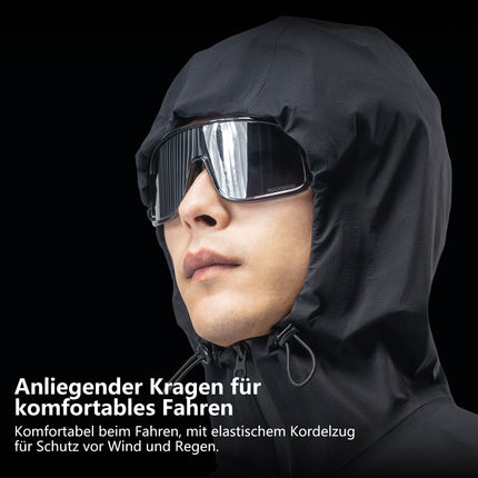 ROAD TO SKY Regenjacke faltbare Fahrradjacke Winddicht Unisex für MTB & Rennrad