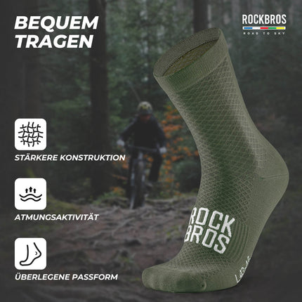 ROAD TO SKY Sportsocken Baumwolle Atmungsaktive Laufsocken für MTB & Rennrad