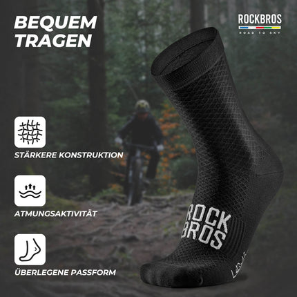 ROAD TO SKY Sportsocken Baumwolle Atmungsaktive Laufsocken für MTB & Rennrad
