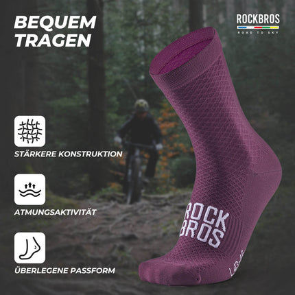 ROAD TO SKY Sportsocken Baumwolle Atmungsaktive Laufsocken für MTB & Rennrad