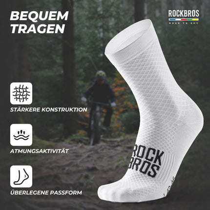 ROAD TO SKY Sportsocken Baumwolle Atmungsaktive Laufsocken für MTB & Rennrad