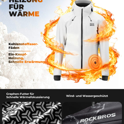 ROCKBROS Beheizbare Fahrradjacke mit Typ-C-Anschluss