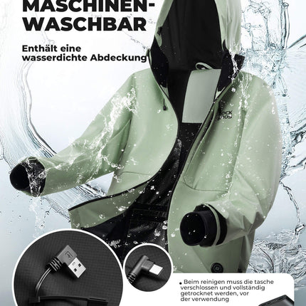ROCKBROS Beheizbare Fahrradjacke mit Typ-C-Anschluss