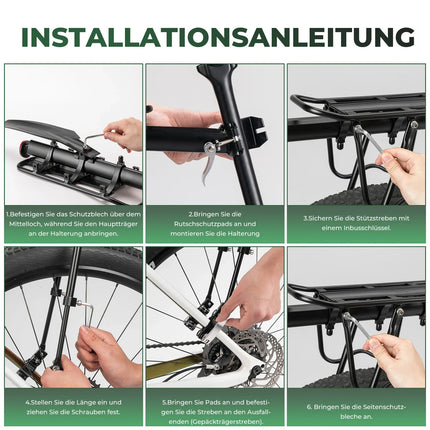 ROCKBROS Fahrrad Gepäckträger mit Reflektor und Schutzblech Aluminiumlegierung