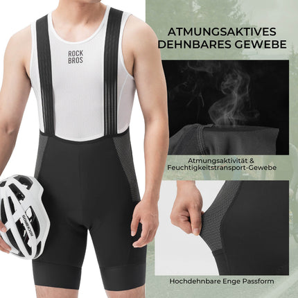 ROCKBROS Fahrrad Trägerhose Hochfest & Atmungsaktiv mit 5 Taschen