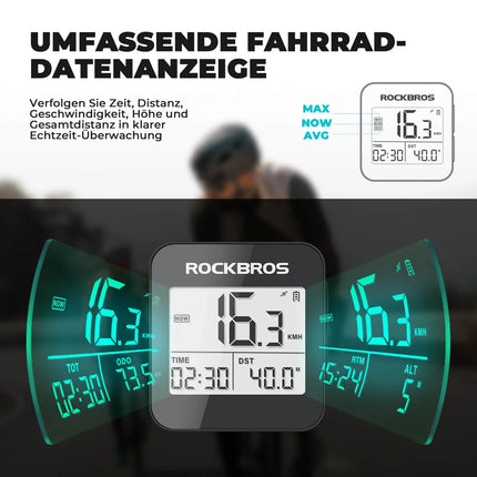 ROCKBROS Fahrradcomputer Kabellos G1
