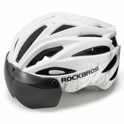ROCKBROS Fahrradhelm Magnetischer Abnehmbarer MTB Helm mit Visier