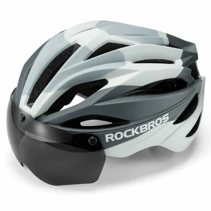 ROCKBROS Fahrradhelm Magnetischer Abnehmbarer MTB Helm mit Visier