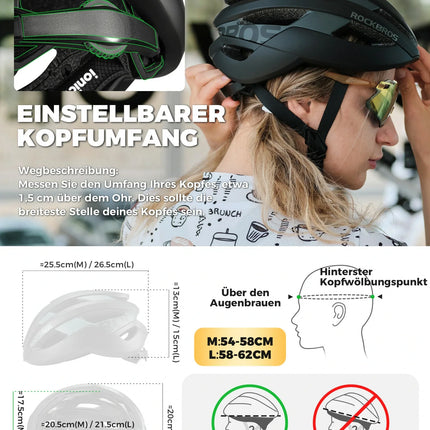 ROCKBROS Fahrradhelm Sport Mountainbike Schutzhelm Atmungsaktiv 54-58cm