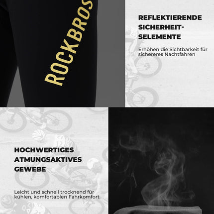 ROCKBROS Fahrradhose Lange Radlerhose Gepolstert Atmungsaktiv Herren