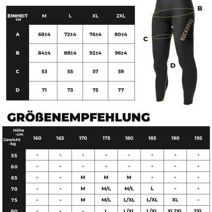 ROCKBROS Fahrradhose Lange Radlerhose Gepolstert Atmungsaktiv Herren