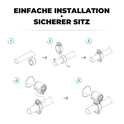 ROCKBROS Fahrradklingel Elektrisch 120dB Ton IPX5 Wasserschutz Smartphone Tracking