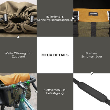 Fahrradtasche Lenkertasche 13,5–24 L