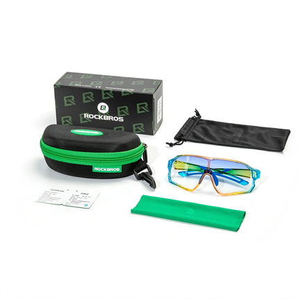 ROCKBROS Kinder Fahrradbrille UV400-Schutz Selbsttönend Sonnenbrille