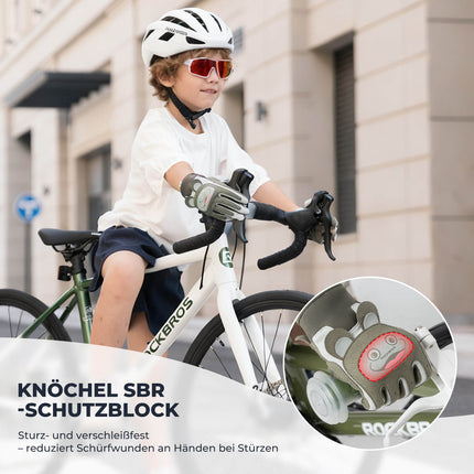 ROCKBROS Kinder Fahrradhandschuhe Atmungsaktiv & Rutschfest Mit SBR-Schutz
