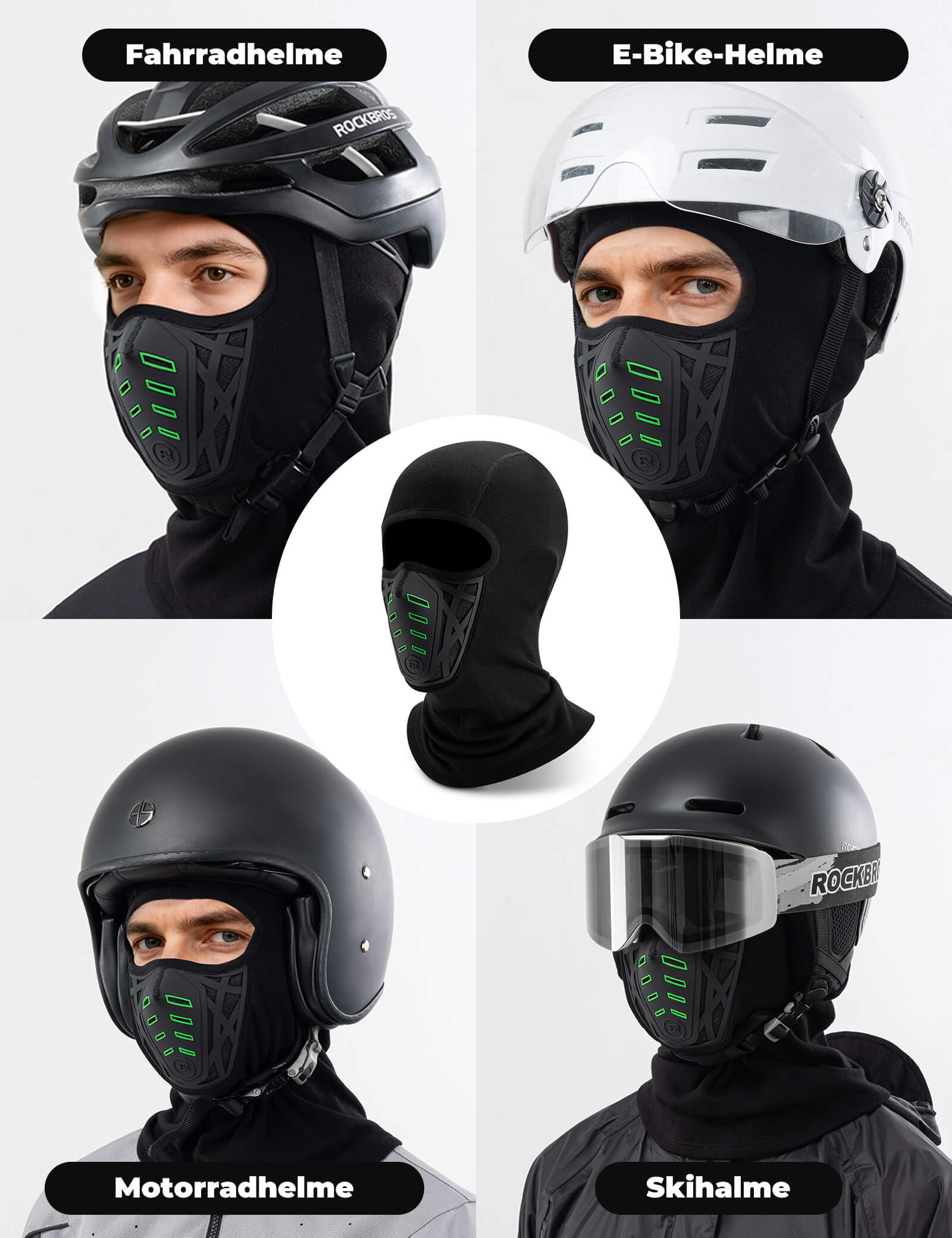 nackenschutz fahrradhelm ROCKBROS Multifunktions Balasthaube Winddicht & Staubsicher Atmungsaktiv mit Nackenschutz