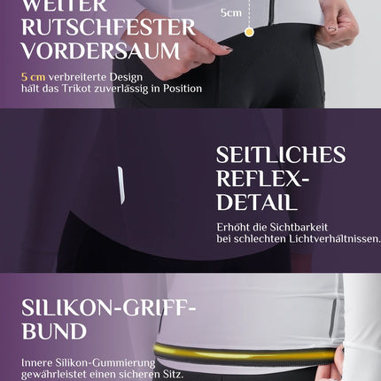 ROCKBROS TVI Damen Langarm-Radtrikot Fahrrad Jersey für MTB & Rennrad