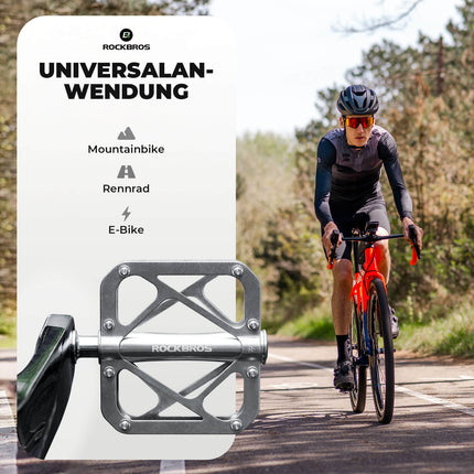 ROCKBROS Fahrradpedale aus Titanlegierung 3-Lager MTB-Pedale Plattform 9/16 Zoll