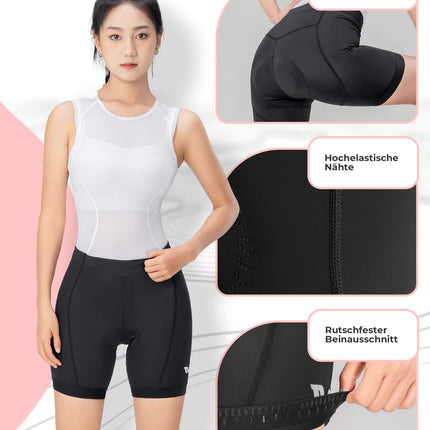 TVI Damen Radlerhose Gepolstert Fahrradhose Schnell Trocknend