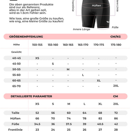 TVI Damen Radlerhose Gepolstert Fahrradhose Schnell Trocknend