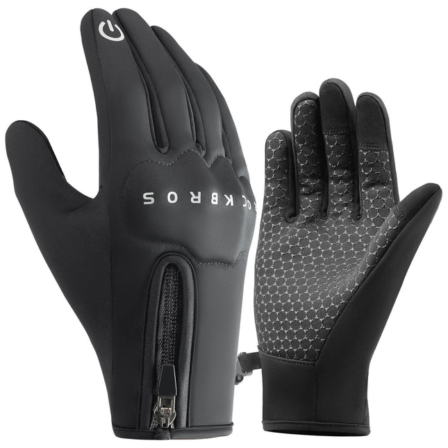 ROCKBROS Winter Fahrradhandschuhe mit Gel Gepolstert Touchscreen-fähig