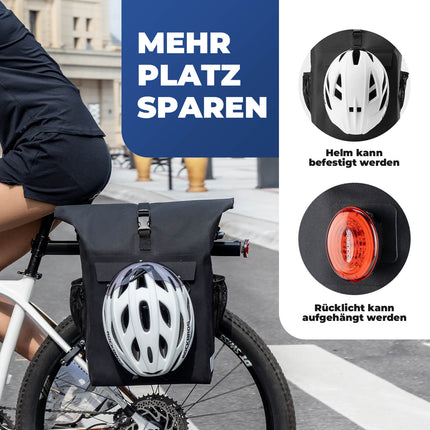 3 in 1 Wasserdicht Gepäckträgertasche Rucksack Umhängetasche 18L