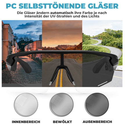 Smarte Fahrradbrille mit Bluetooth: Elektronisch, Selbsttönend & Polarisiert