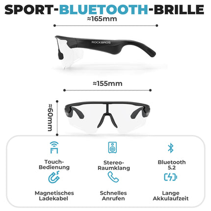 Smarte Fahrradbrille mit Bluetooth: Elektronisch, Selbsttönend & Polarisiert