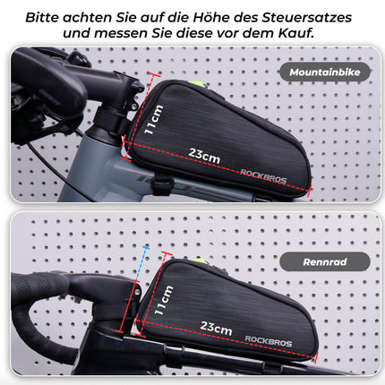 ROCKBROS Fahrrad Oberrohrtasche/Satteltasche 1,1L mit Innenfächern