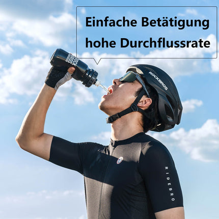 ROCKBROS Fahrrad Trinkflasche 600ml Trinkflasche BPA-Frei Auslaufsichere Flasche