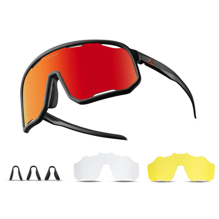 Polarisierte Unisex Fahrradbrille mit Wechsel-Nasenpads