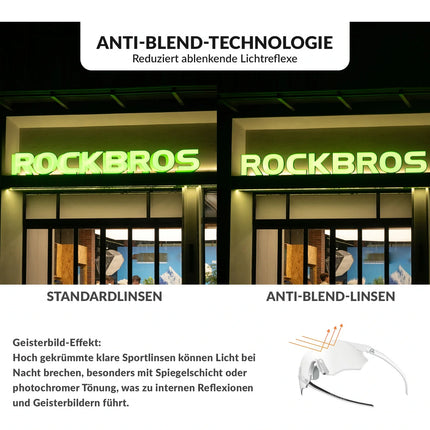 Fahrradbrille Verspiegelte Gläser UV400-Schutz Ohne Rahmen -SWIFT