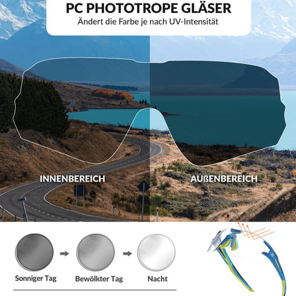 Photochromic Radbrille für Damen und Herren (UV-Filter)