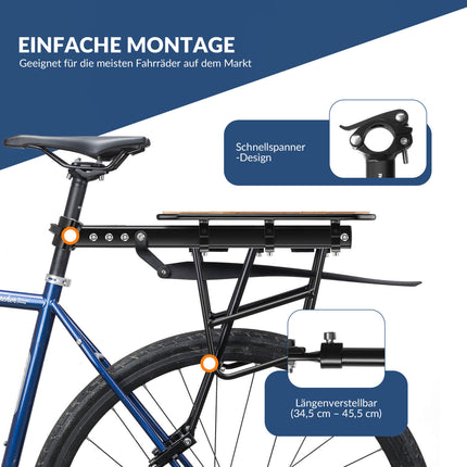 Fahrradgepäckträger mit Schutzblech Montage ohne Bohren 26-29 Zoll
